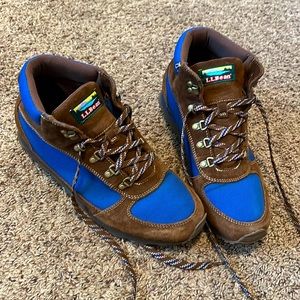LL Bean waterproof hiking boots. Size 11. Brown and Blue.